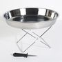 Voir la diapositive 2 : Plateau à fruits de mer en inox 36 cm sur pied + couteau à huîtres