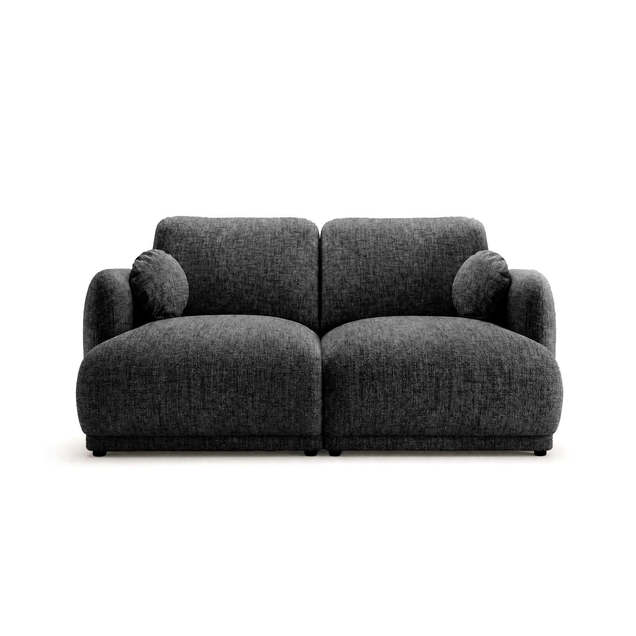 Voir la diapositive 1 : BEST MOBILIER Pietro - canapé droit 3 places en tissu texturé