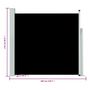 Voir la diapositive 6 : VIDAXL Auvent lateral retractable de patio 170x300 cm Noir