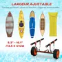 HOMCOM Chariot de transport pour kayak paddle canoë - largeur réglable - 2 sangles fournies - alu. noir rouge