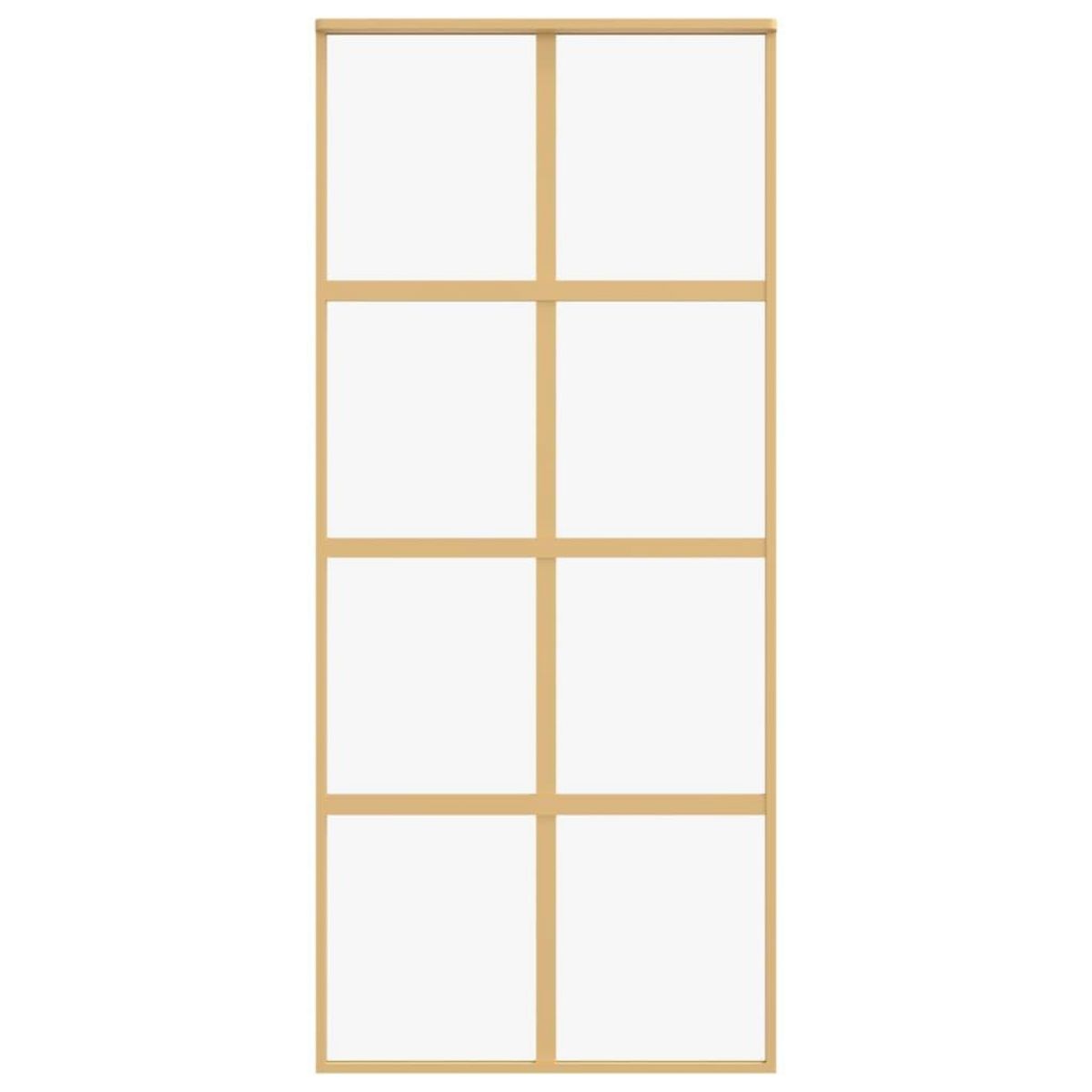 VIDAXL Porte coulissante dore 90x205 cm verre ESG clair et aluminium