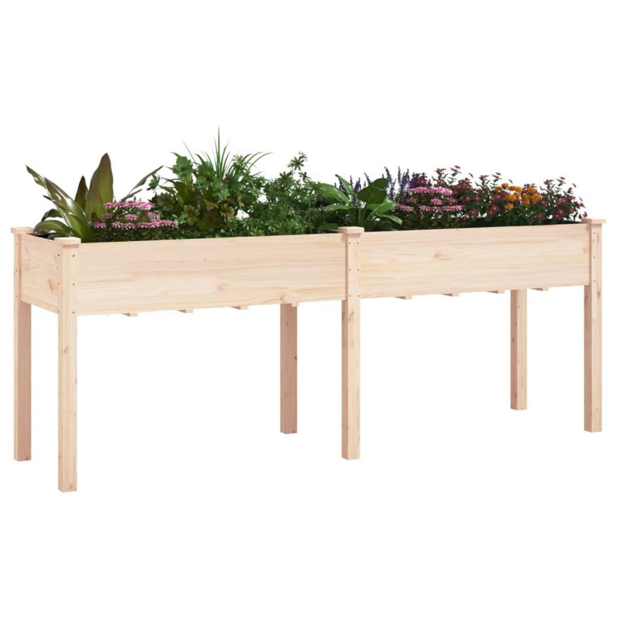 VIDAXL Jardiniere avec doublure 203x53x76 cm bois massif de sapin