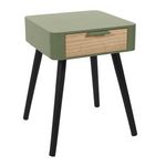 TOILINUX Table de chevet 1 tiroir en MDF. Coloris disponibles : Bleu, Vert, Marron, Rose, Jaune