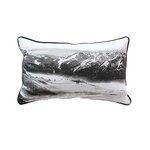 TOILINUX Coussin imprimé montagne Epicéa - 30 x 50 cm - Blanc