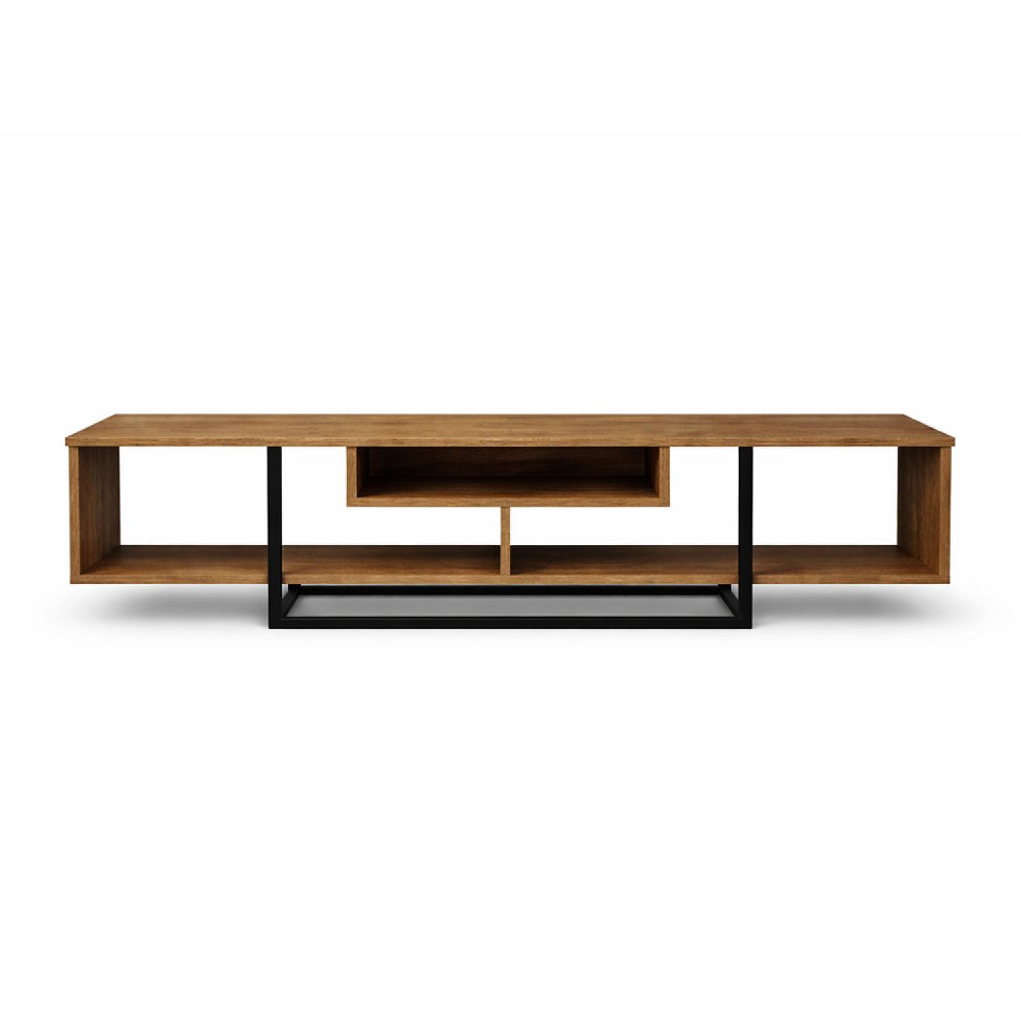 Voir la diapositive 4 : CONCEPT USINE Meuble tv design industriel noyer et noir avec rangements - 149 cm silo