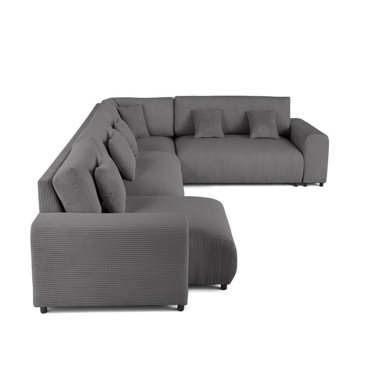 LISA DESIGN Garance - canapé modulable d'angle droit - 8 places - en velours côtelé