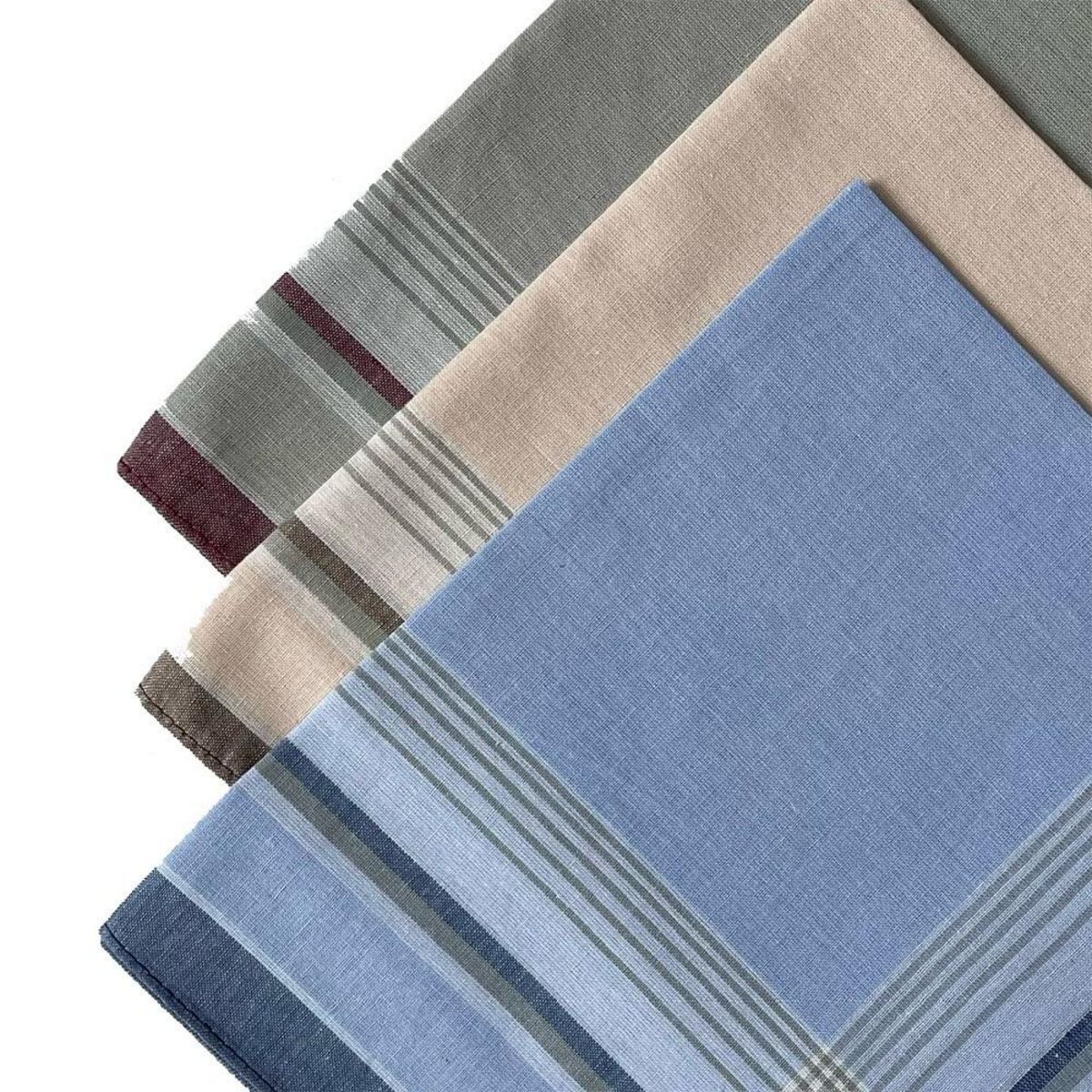 VANDERSICKEL Lot de 12 mouchoirs homme couleur 40x40 cm 100% coton