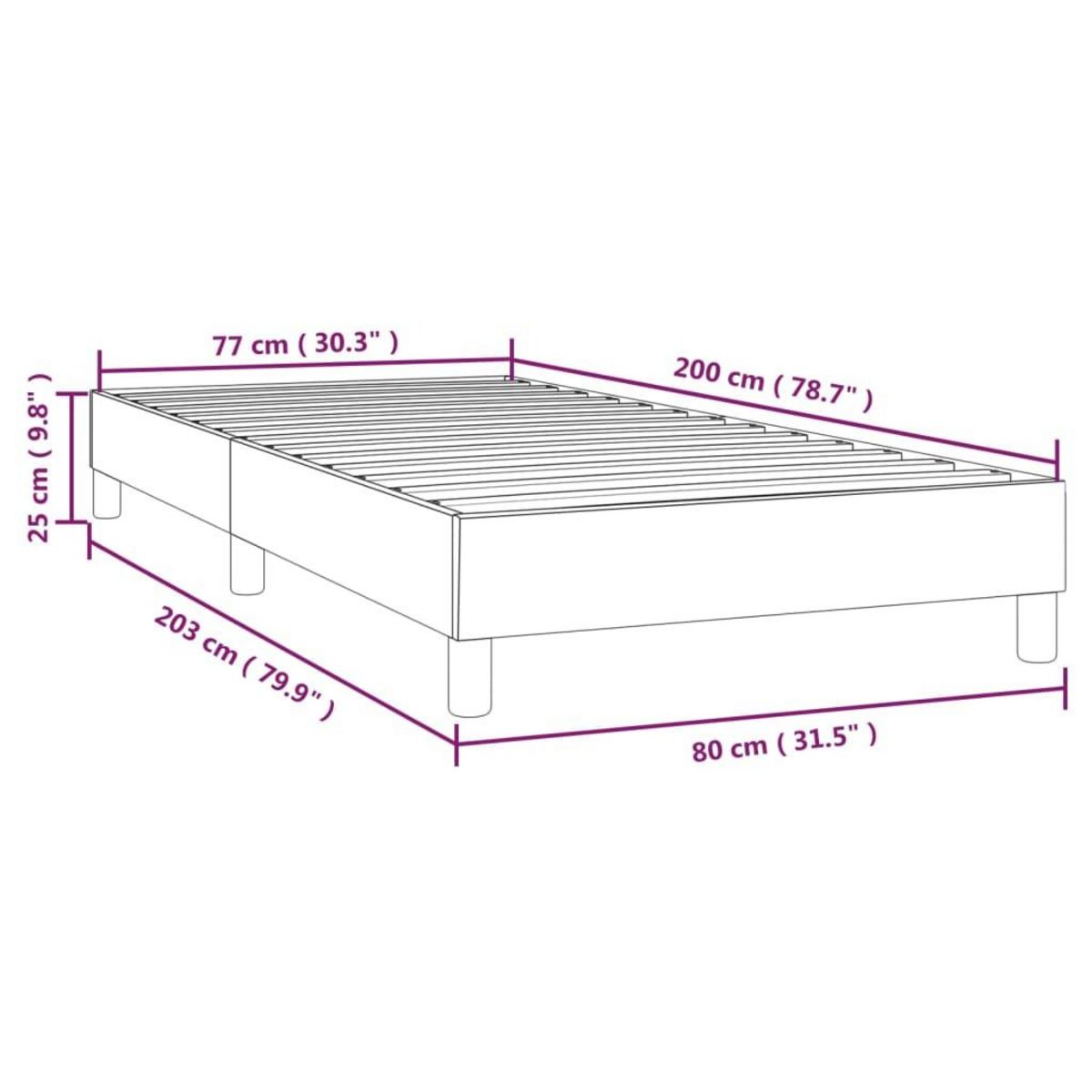 VIDAXL Cadre de lit sans matelas taupe 80x200 cm tissu