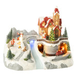 Paris Prix Village de Noël  Train & Patinoire  28cm Multicolore
