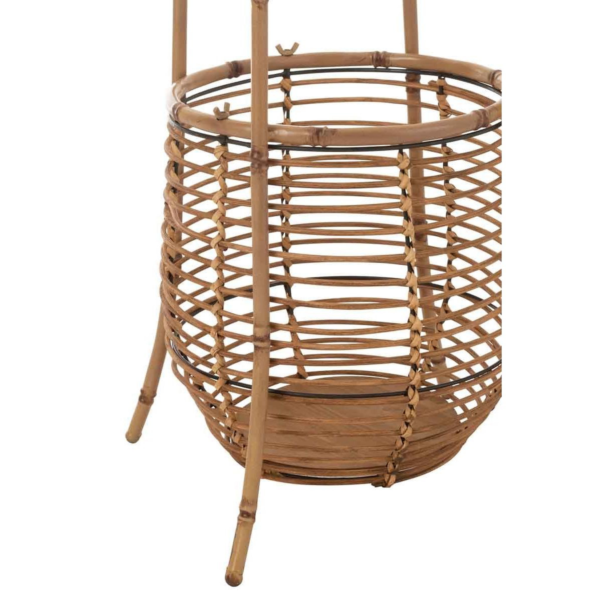 Voir la diapositive 2 : J-LINE Porte-Manteau en Rotin  Corbeille  168cm Naturel