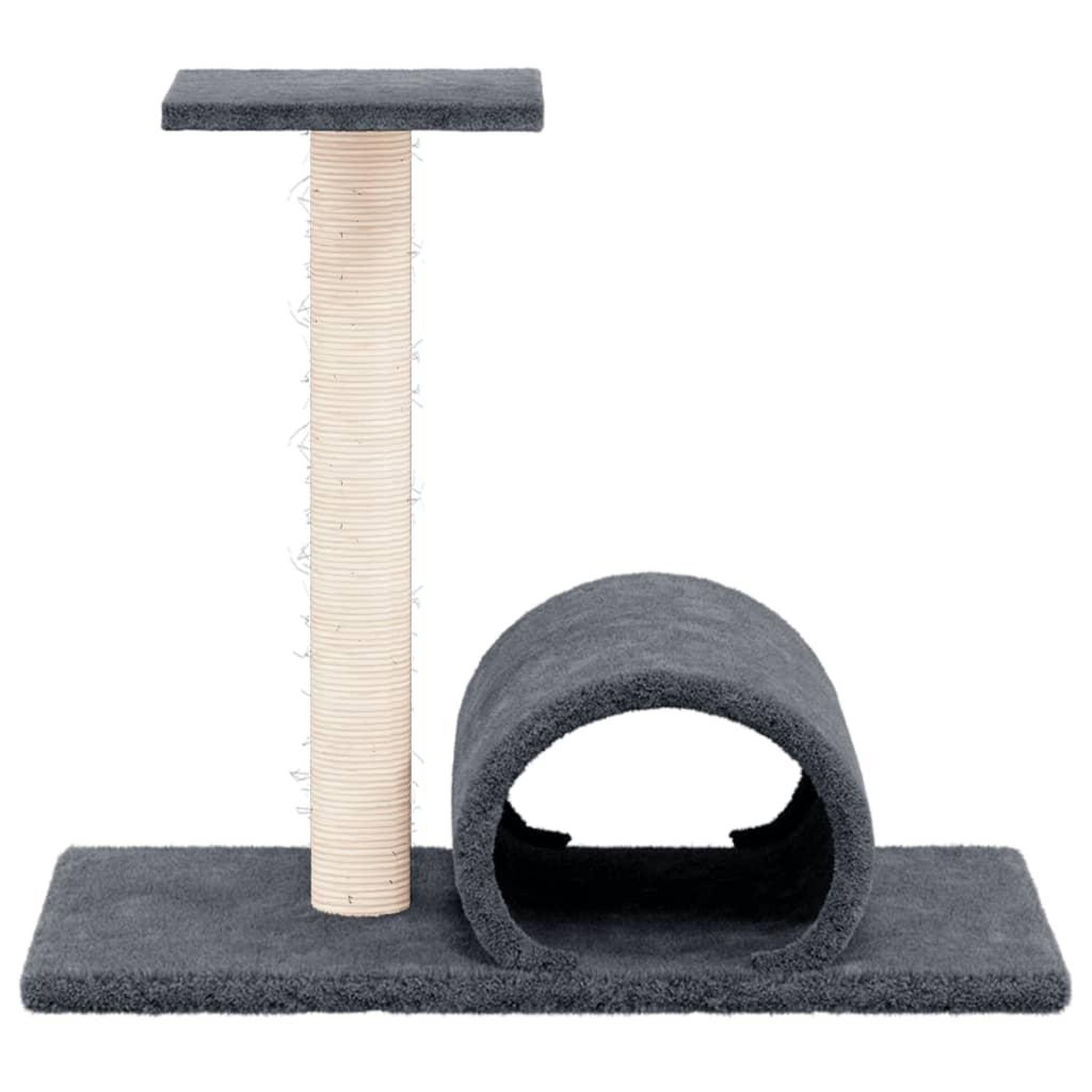 Voir la diapositive 3 : VIDAXL Arbre a chat avec tunnel Gris fonce 60x34,5x50 cm