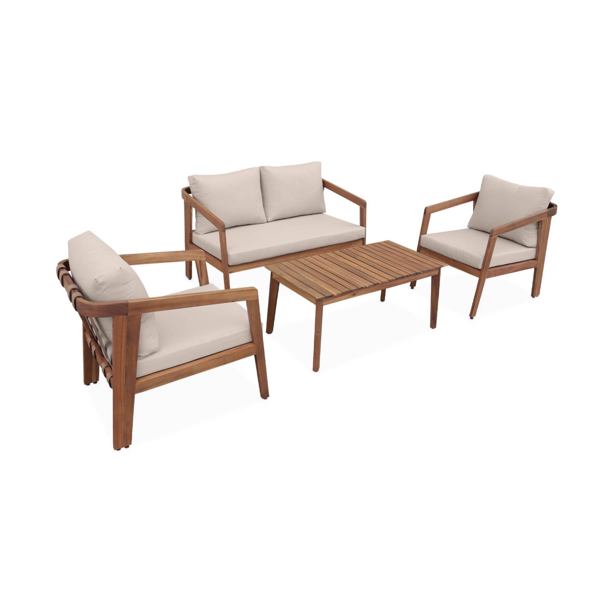 Voir la diapositive 1 : SWEEEK Salon de jardin 4 places bois d'acacia