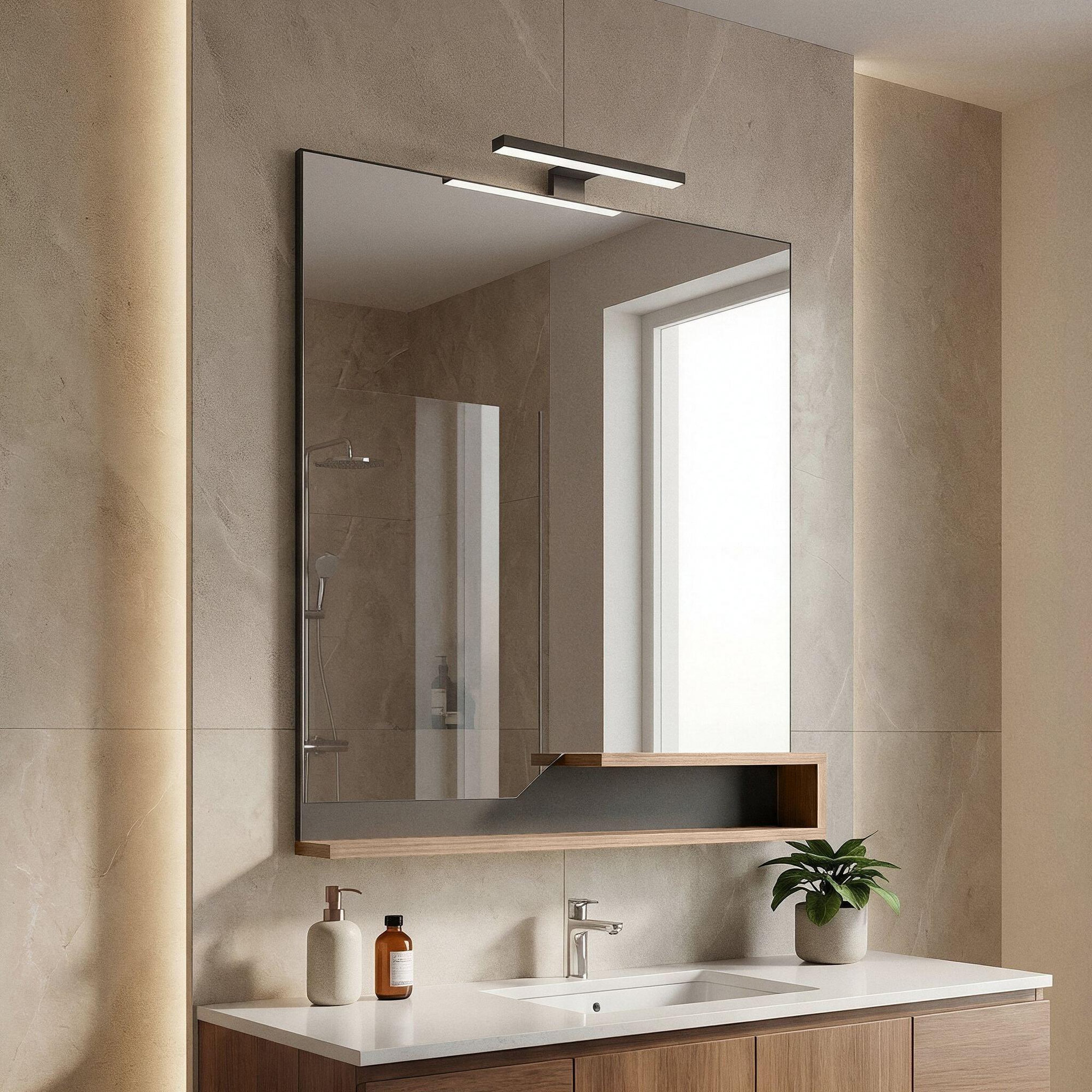 Voir la diapositive 2 : Habitat et Jardin Miroir décoratif en bois  galia 80  - 60 x 14 x 100 cm - oak