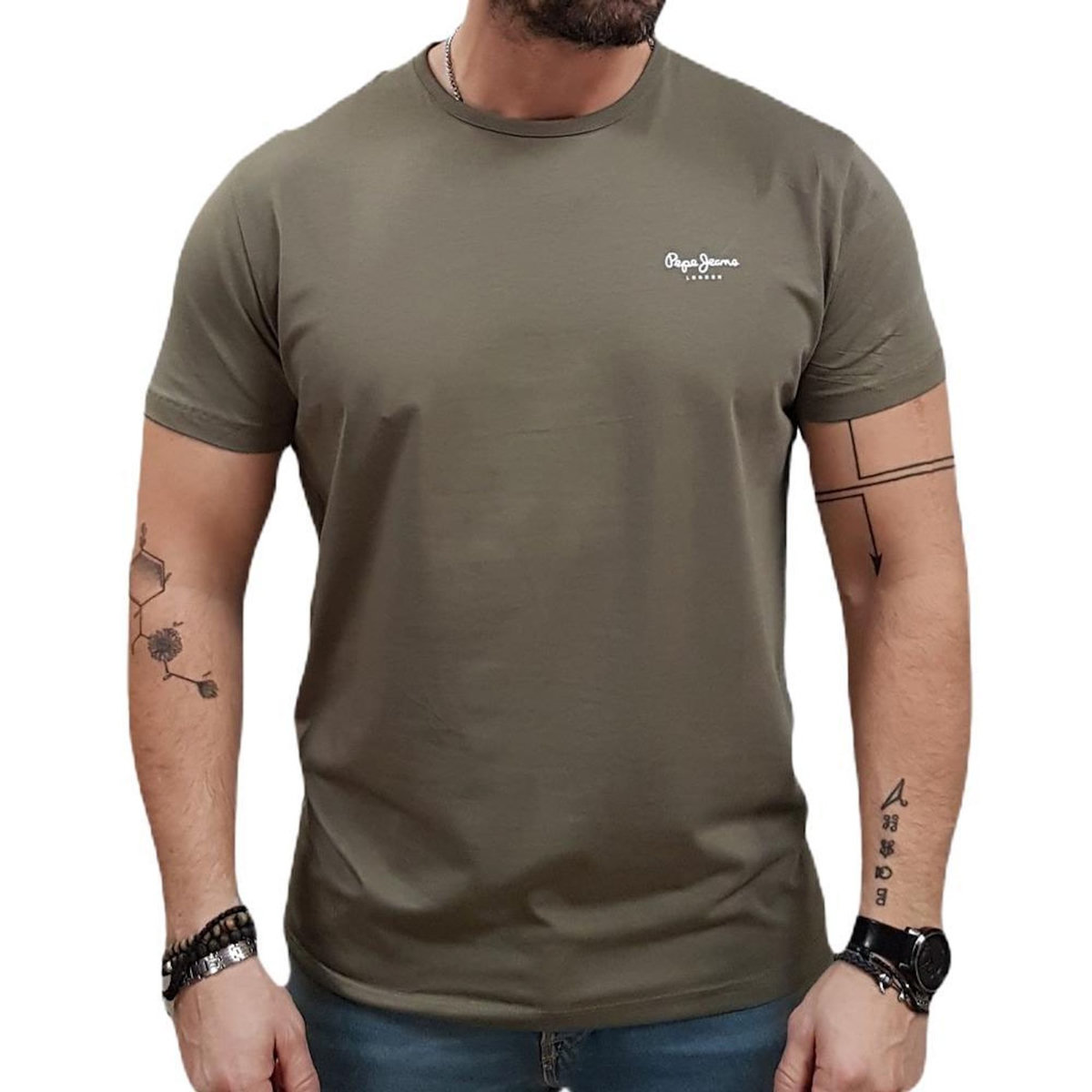 Pepe Jeans T shirt Kaki Homme Pepe Jeans Original Basic