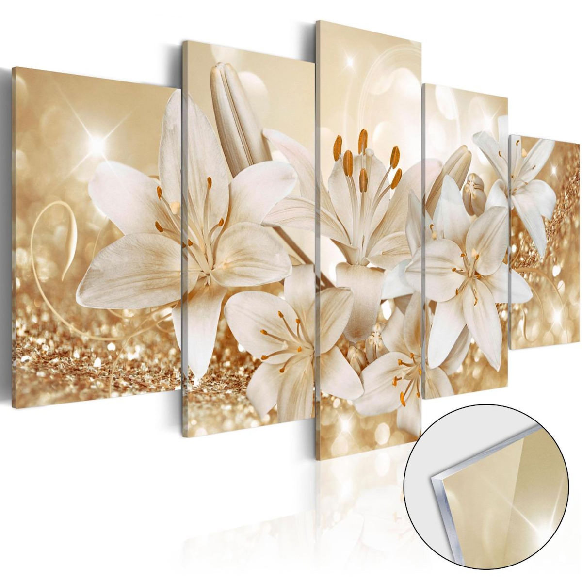 Paris Prix Tableau sur Verre Acrylique  Golden Bouquet