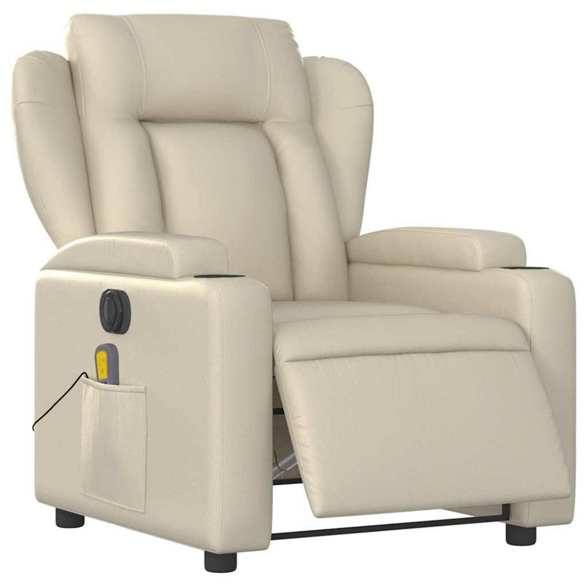 VIDAXL Fauteuil de massage inclinable electrique creme similicuir