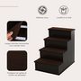 Voir la diapositive 4 : PAWHUT Escalier pour chien animaux rampe 4 marches revêtement tapis amovible antidérapant MDF brun foncé
