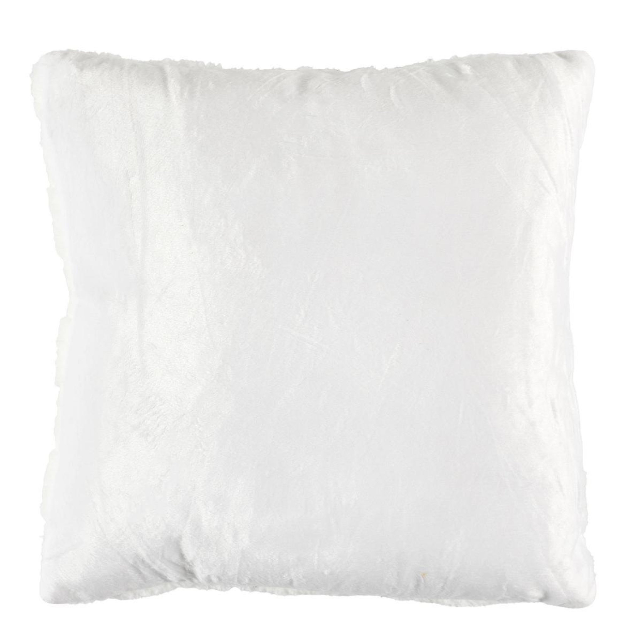 Voir la diapositive 2 : The Home Deco Factory Coussin déco en flanelle  damier  40x40cm blanc