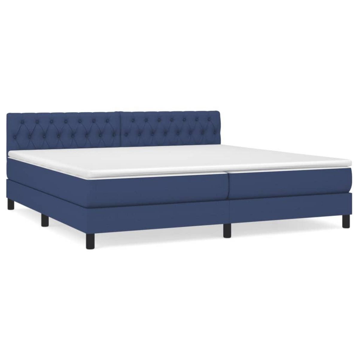 VIDAXL Sommier a lattes de lit avec matelas Bleu 200x200 cm Tissu