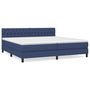 Voir la diapositive 2 : VIDAXL Sommier a lattes de lit avec matelas Bleu 200x200 cm Tissu