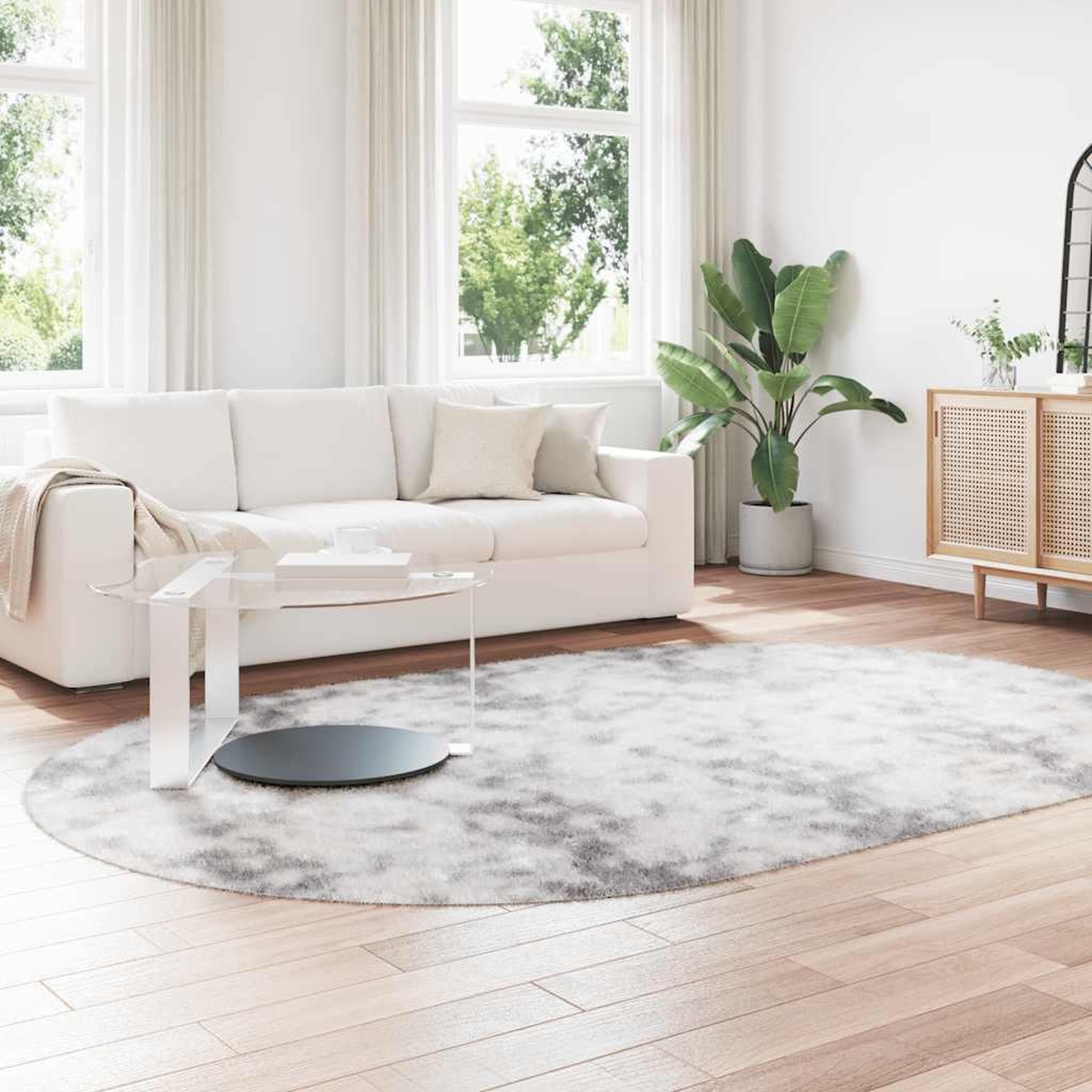 Voir la diapositive 3 : VIDAXL Tapis shaggy a poils longs NAVARRA gris clair 300x200 cm