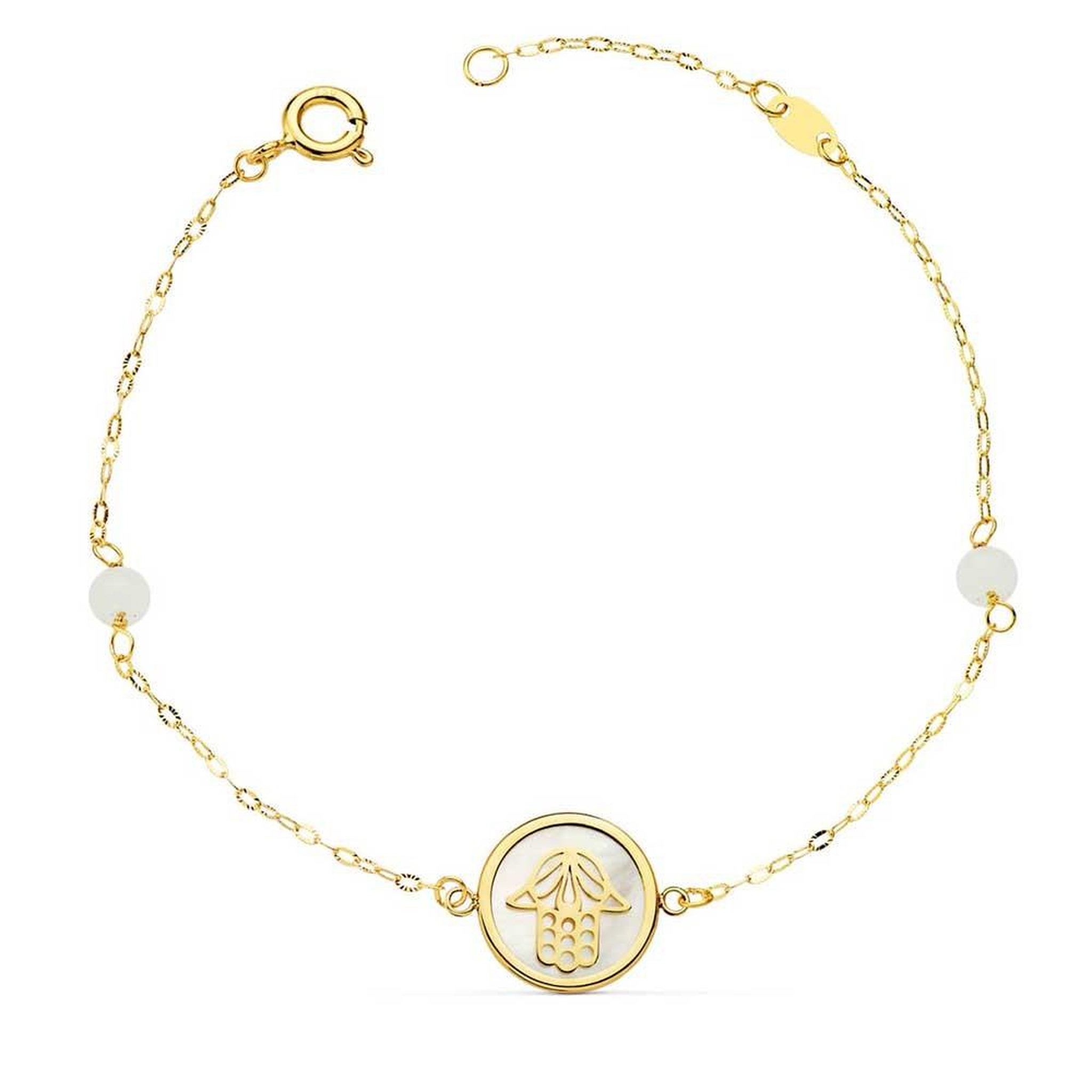 L'ATELIER D'AZUR Bracelet Or 18 Carats 750 Jaune Nacre - Main de Fatma