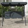 Voir la diapositive 5 : OUTSUNNY Balancelle de jardin 3 places toit réglable acier polyester gris