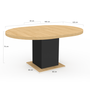 Voir la diapositive 5 : ID MARKET Table à manger extensible ronde EDEN 4-8 personnes bois et noir 120-160 cm