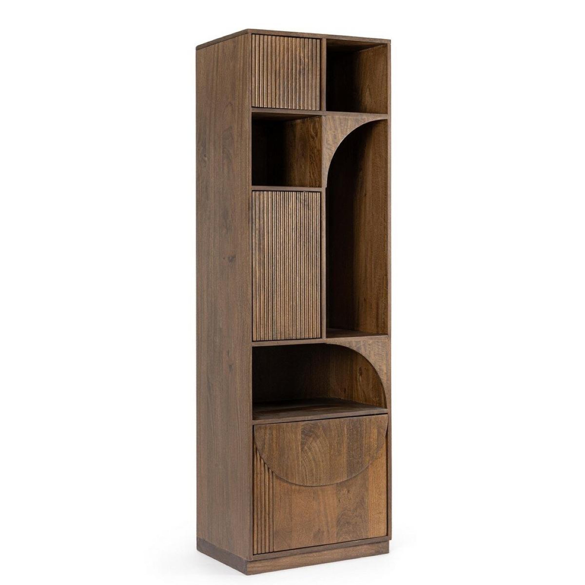JLC KREATION Bibliothèque en manguier 180 cm 3 portes mira