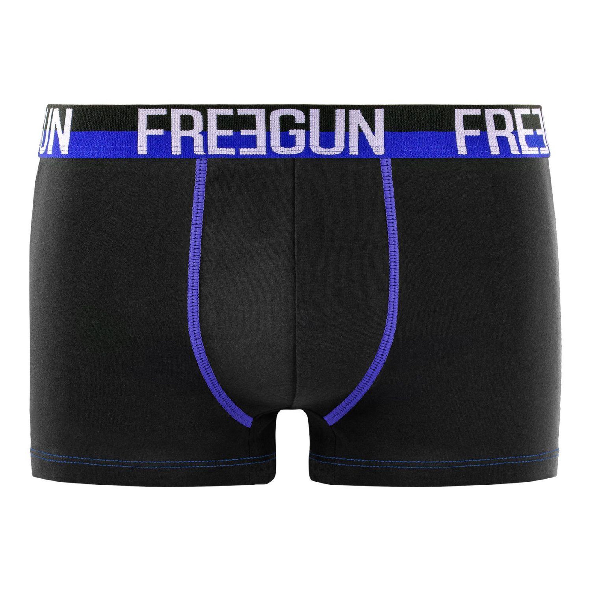 Voir la diapositive 5 : FREEGUN Lot de 4 boxers homme en coton Freegun