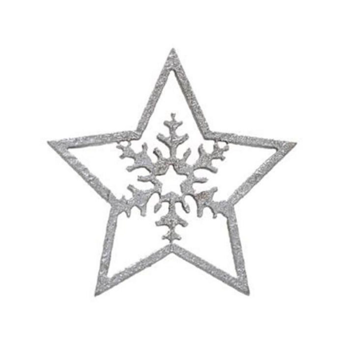 FEERIC LIGHT & CHRISTMAS Lot de 100 Étoiles en Bois  Bocal  7cm Argent