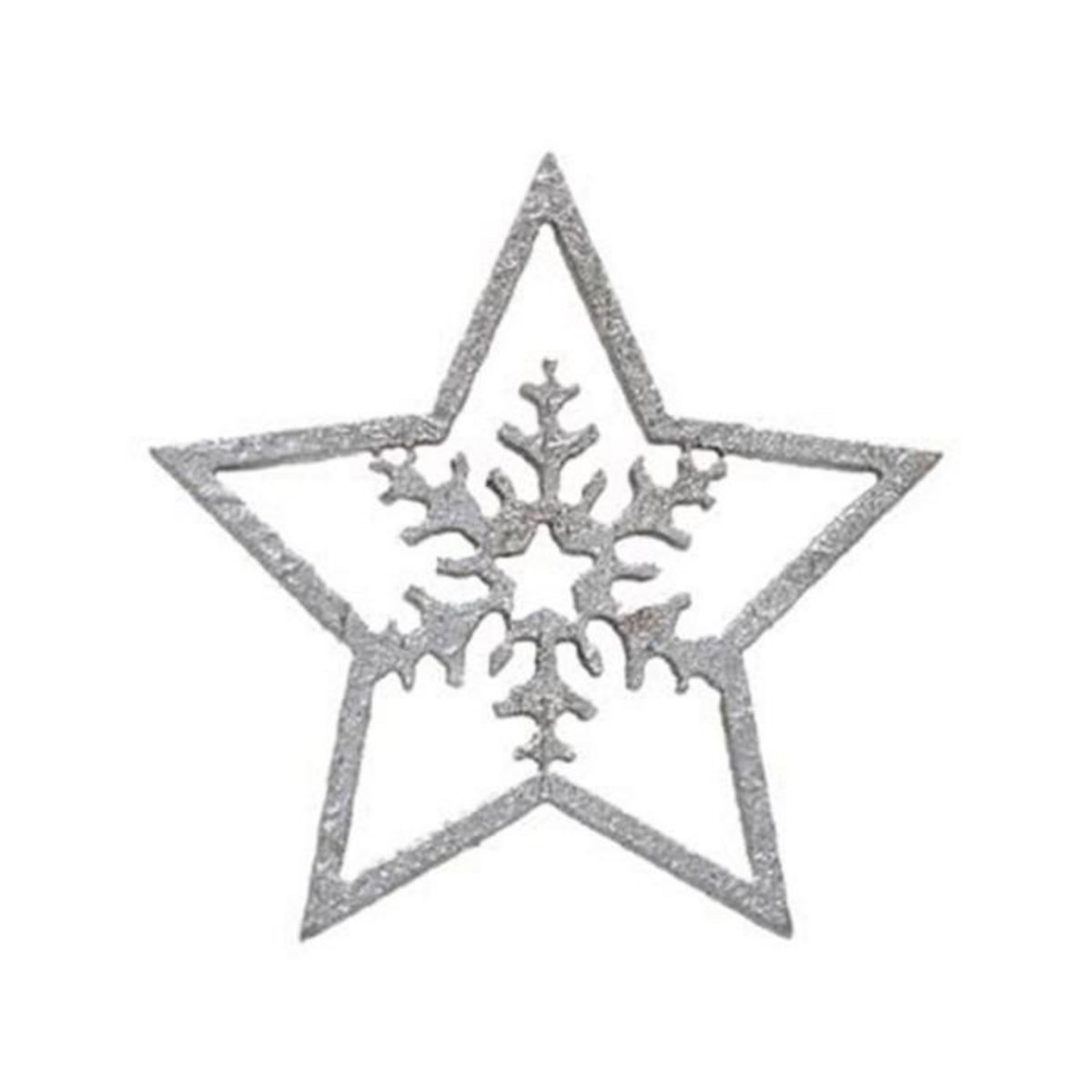 FEERIC LIGHT & CHRISTMAS Lot de 100 Étoiles en Bois  Bocal  7cm Argent