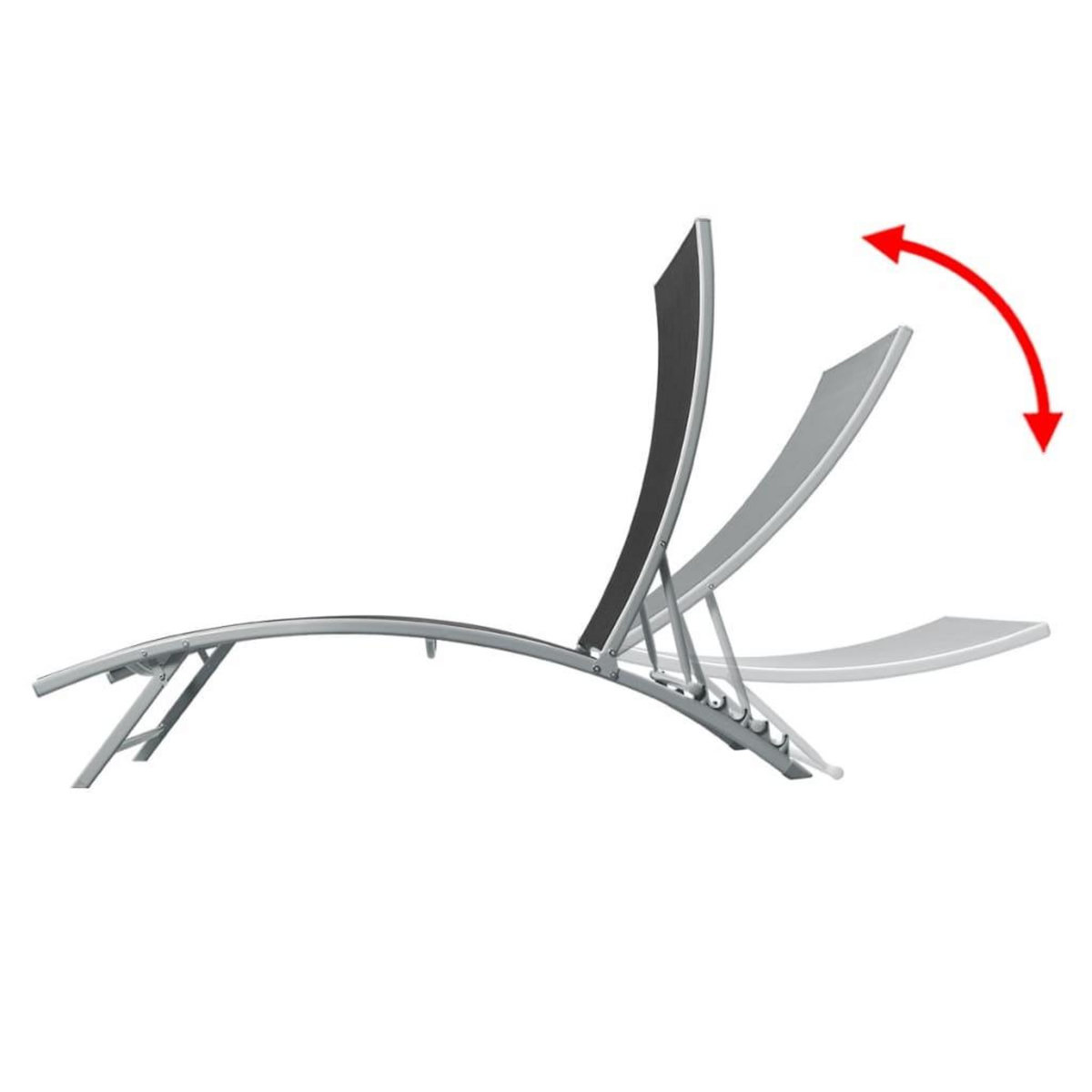 VIDAXL Chaise longue Acier et textilene Noir