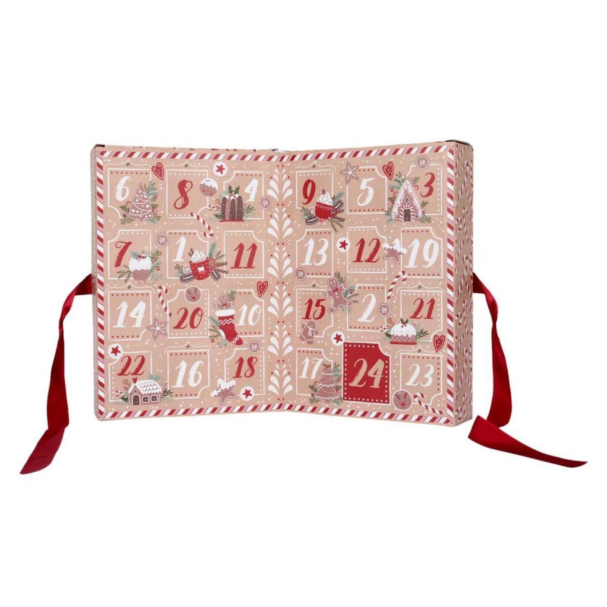Voir la diapositive 2 : The Home Deco Factory Calendrier de l'avent 24 bougies parfumées  ginger  30cm marron