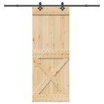 VIDAXL Porte coulissante et kit de quincaillerie 90x210 cm pin massif