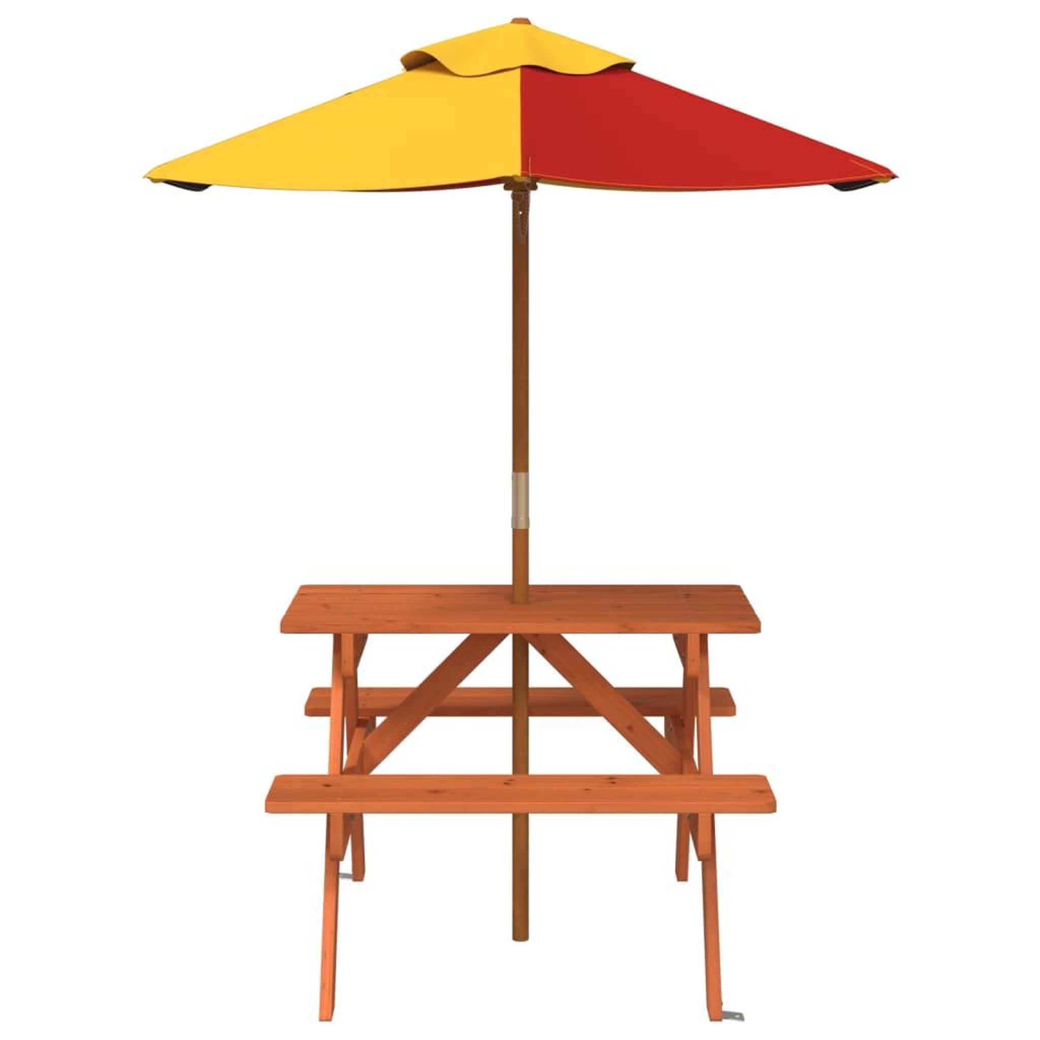 Voir la diapositive 3 : VIDAXL Table de pique-nique pour 4 enfants avec parasol bois de sapin