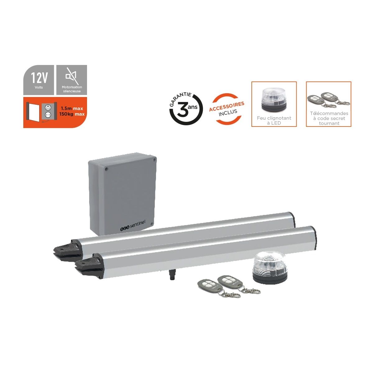 SCS SENTINEL Motorisation portail battant à vis - OneGate 1