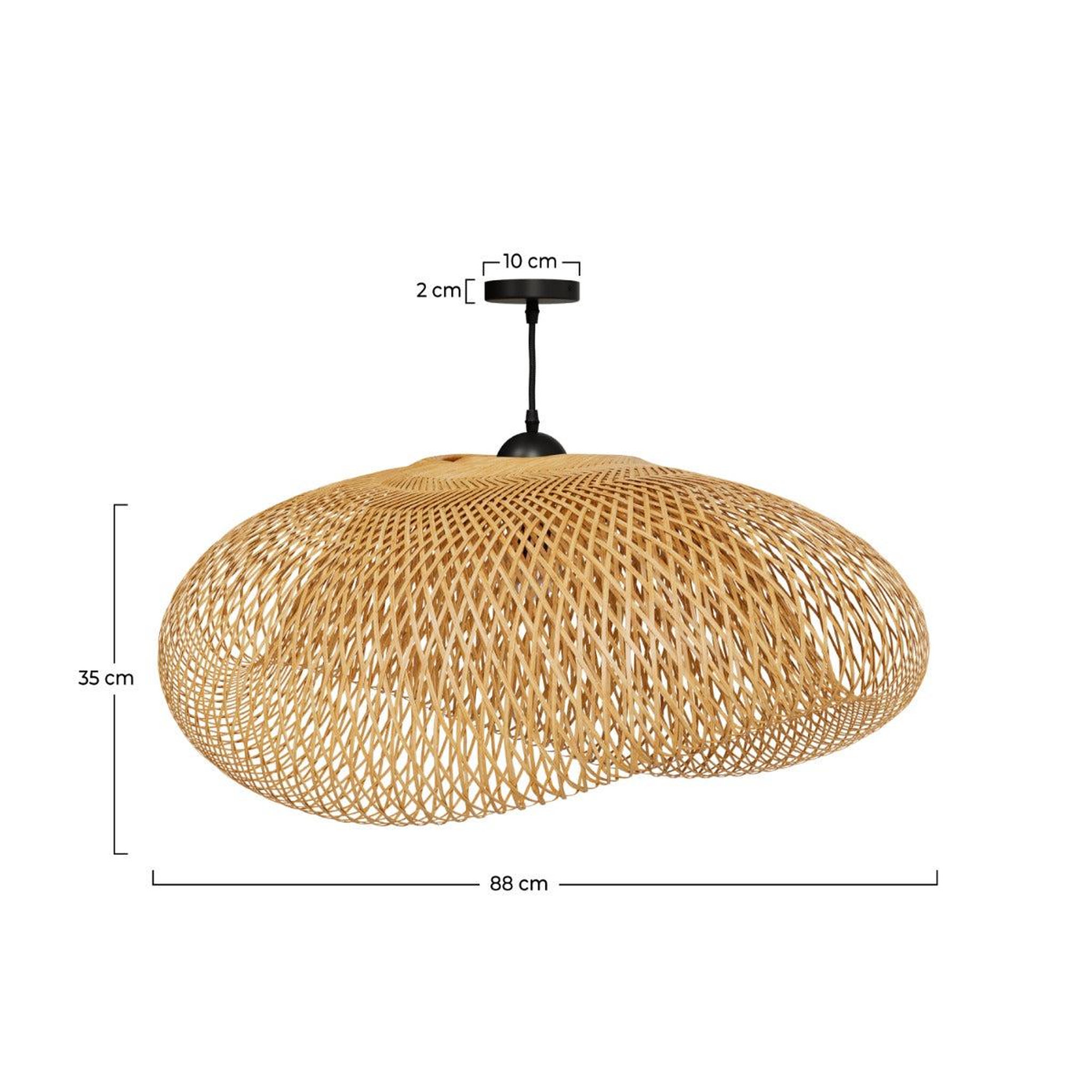 Voir la diapositive 4 : MAISON PAVANE Suspension en bambou naturel d88 cm-anya