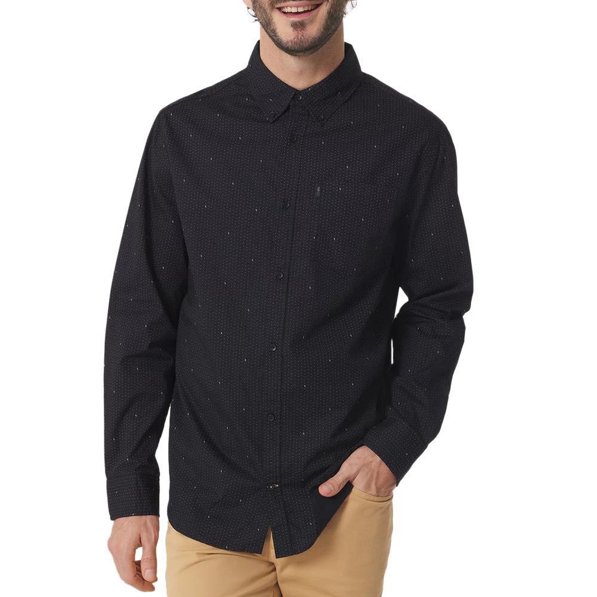 Voir la diapositive 1 : TBS Chemise Noire Homme TBS SYRAHCHE