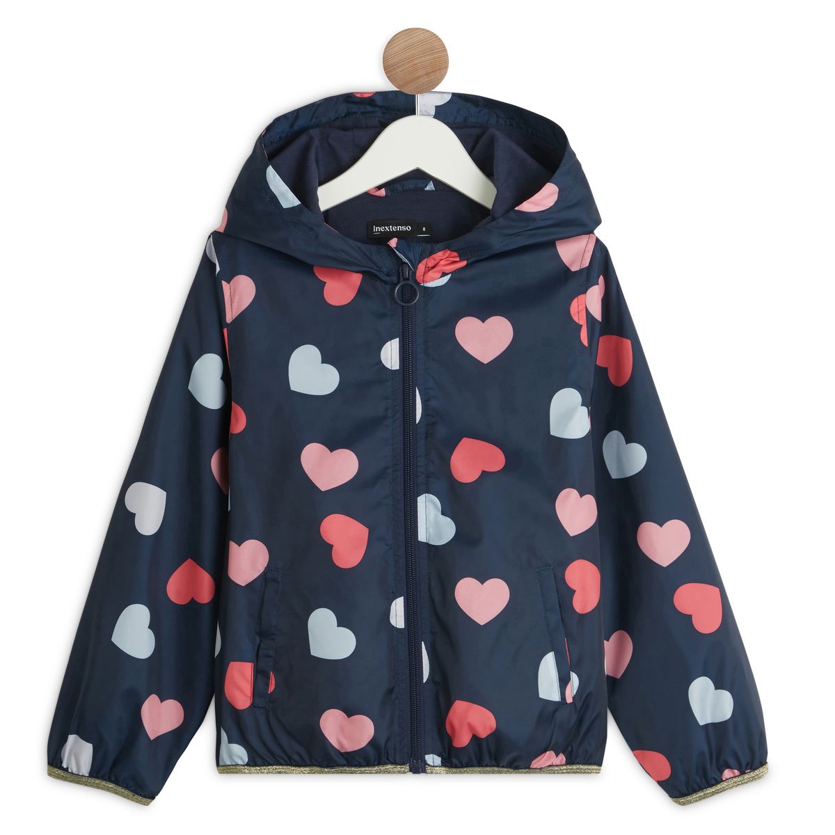 INEXTENSO Coupe vent doublé coeurs fille