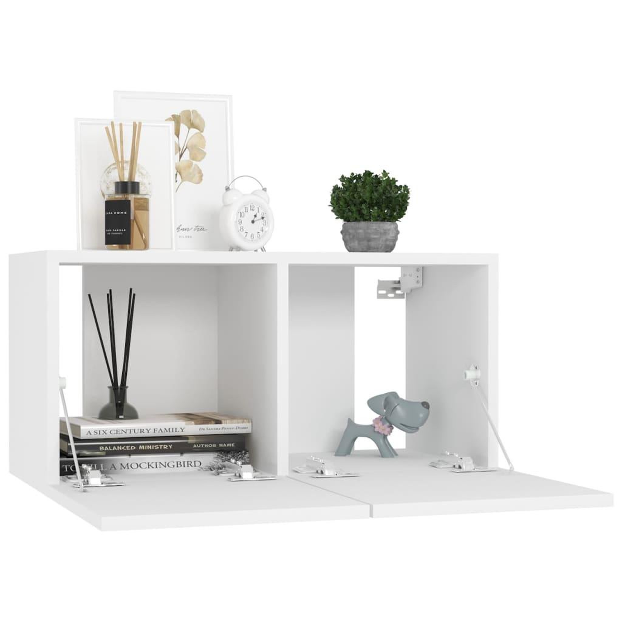 Voir la diapositive 3 : VIDAXL Meuble TV suspendu Blanc 60x30x30 cm