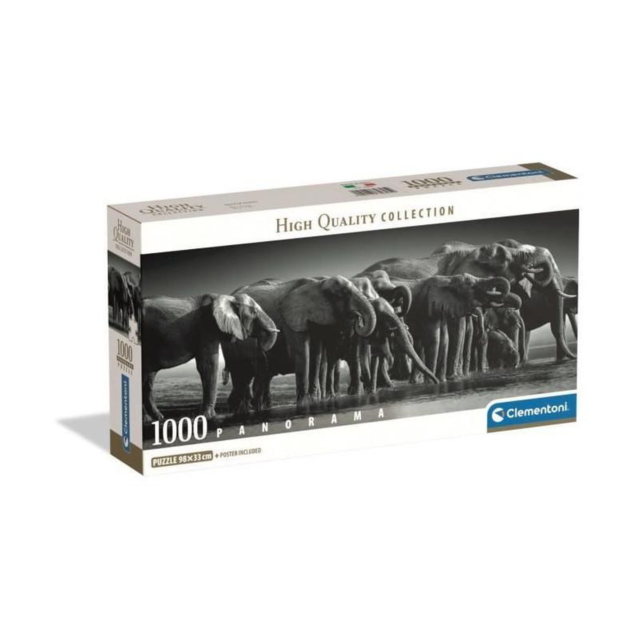CLEMENTONI Puzzle 1000 pièces Panorama Herd of Giants Compact – Clementoni