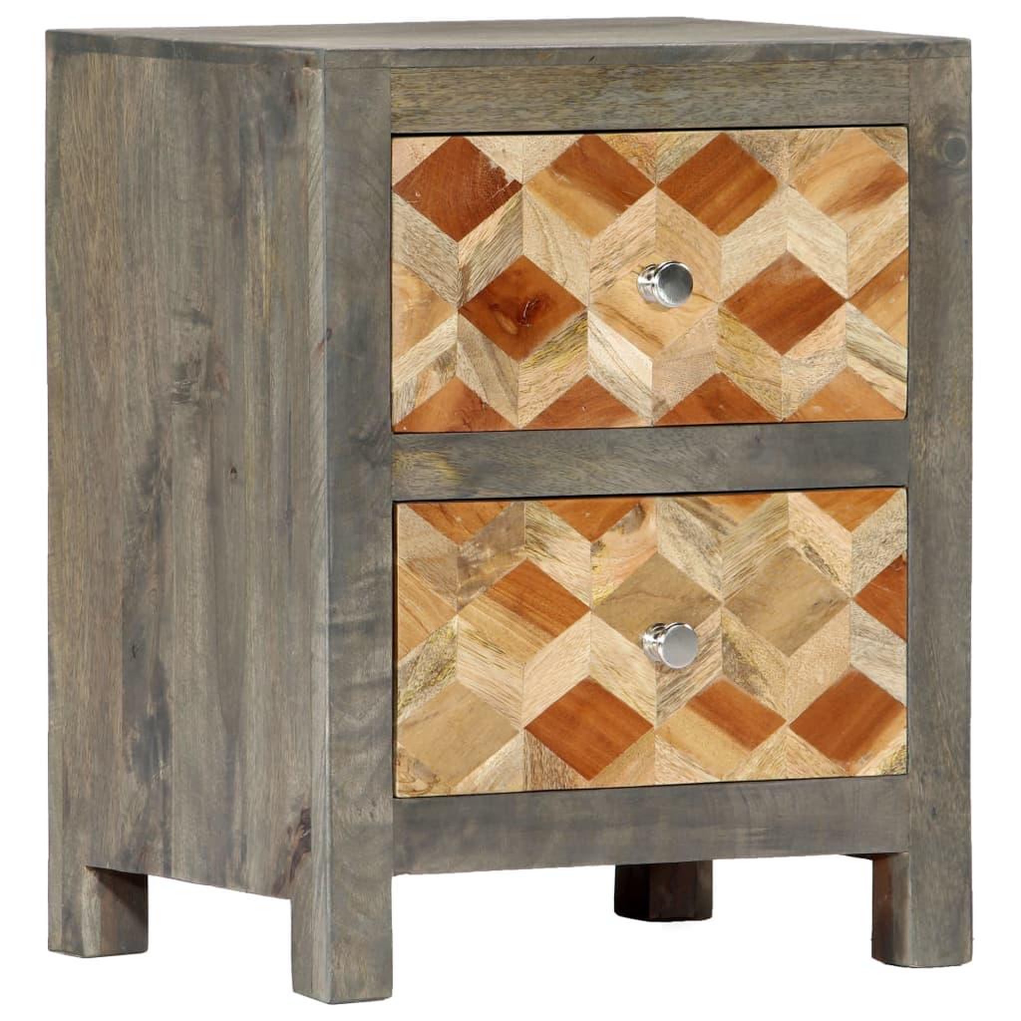 VIDAXL Table de chevet gris 40x30x50 cm bois de manguier massif