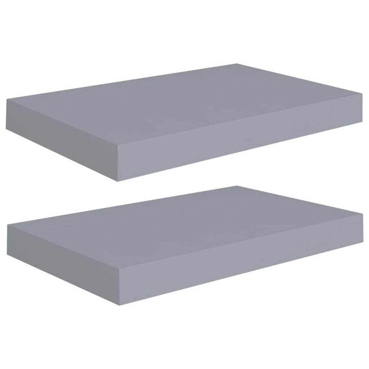 VIDAXL Etageres murales flottantes 2 pcs Gris 40x23x3,8 cm MDF
