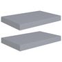 Voir la diapositive 2 : VIDAXL Etageres murales flottantes 2 pcs Gris 40x23x3,8 cm MDF