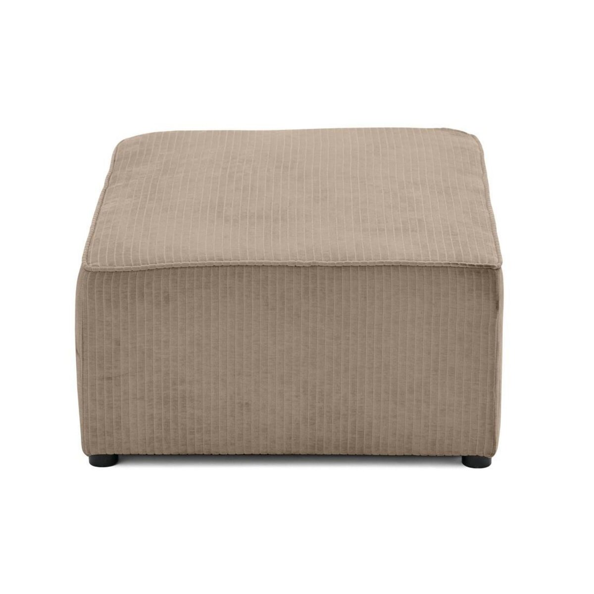 BEST MOBILIER Topaze - pouf - en velours côtelé plat