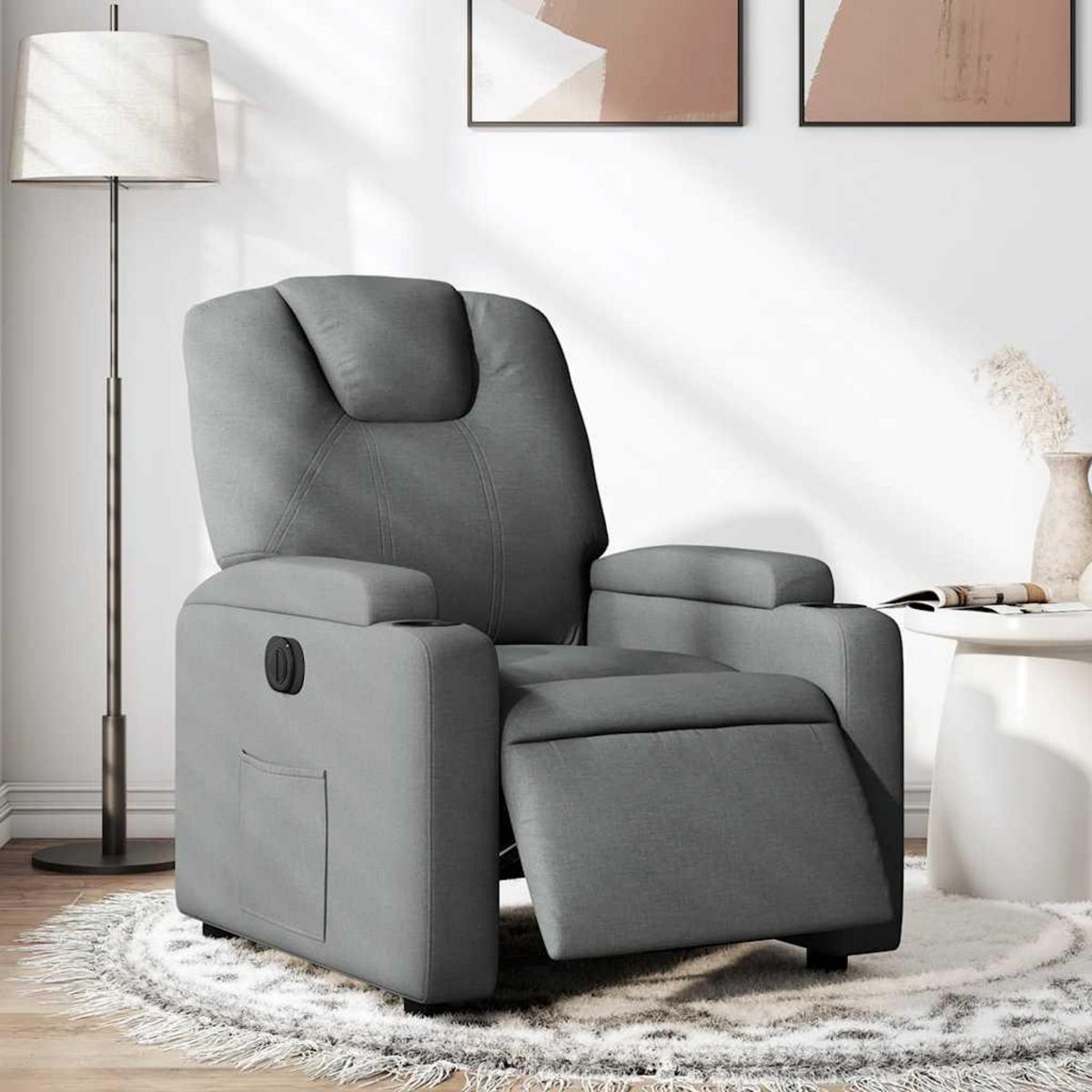 VIDAXL Fauteuil inclinable electrique Gris fonce Tissu