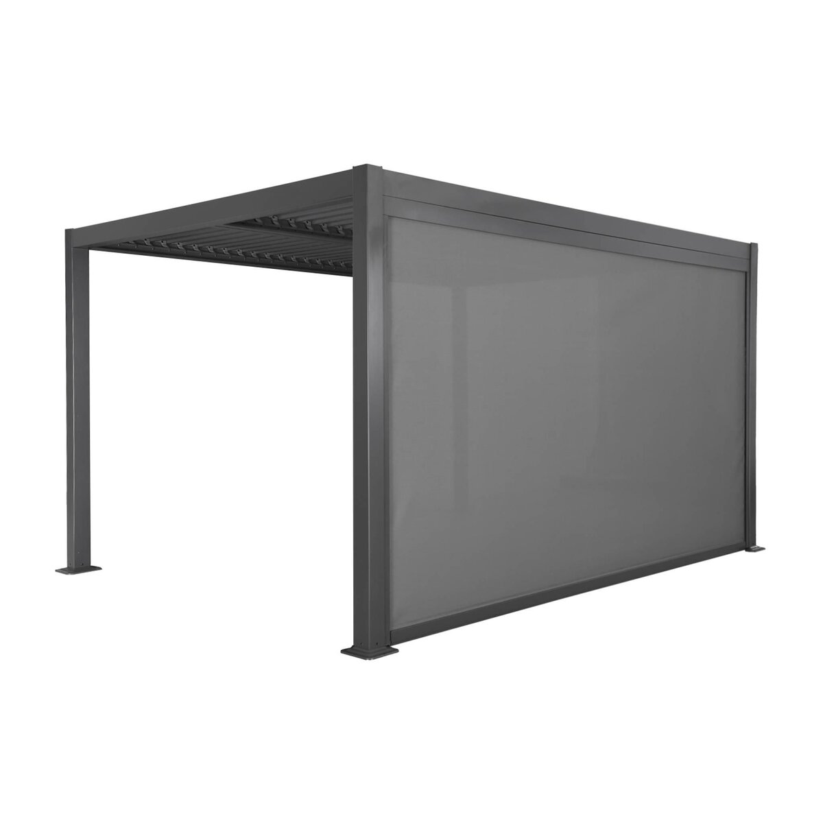 SWEEEK Pergola bioclimatique aluminium et acier 3x4m lames orientables + store 4m PALACE anthracite