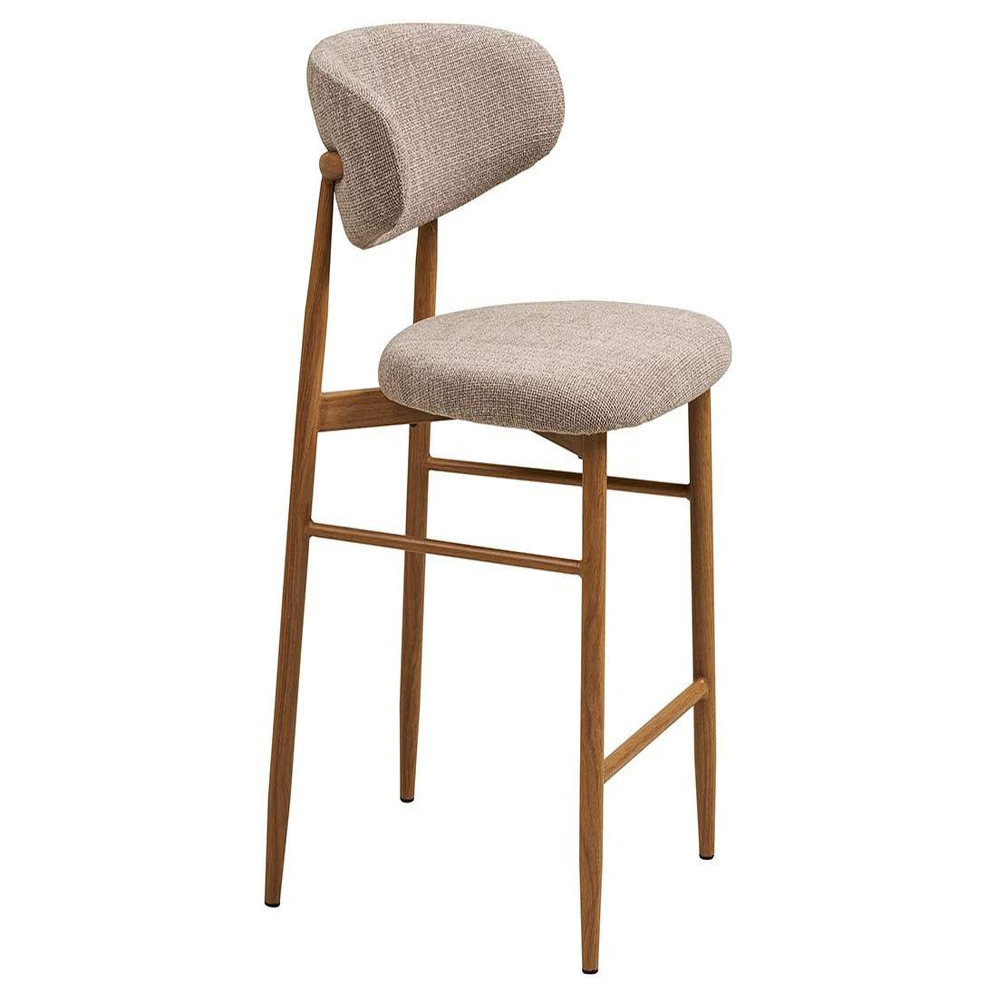 Voir la diapositive 4 : BEST MOBILIER Eddie - lot de 2 tabourets en tissu texturé - pieds en acier effet bois