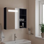 VIDAXL Armoire de salle de bain a miroir avec LED gris 60x13x52 cm